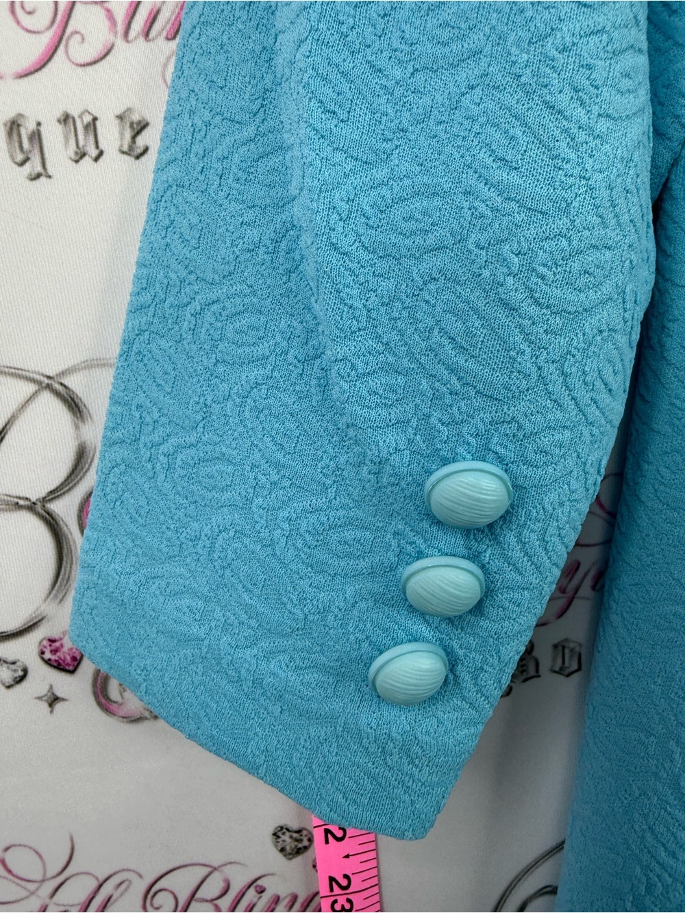 Dress vintage aqua Light Blue Textured Shift Dress with Peter Pan Collar - Picture 8 of 11